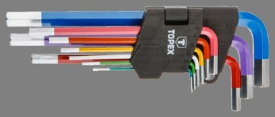 sada klíčů IMBUS 1,5-10mm 9ks color CrV Topex